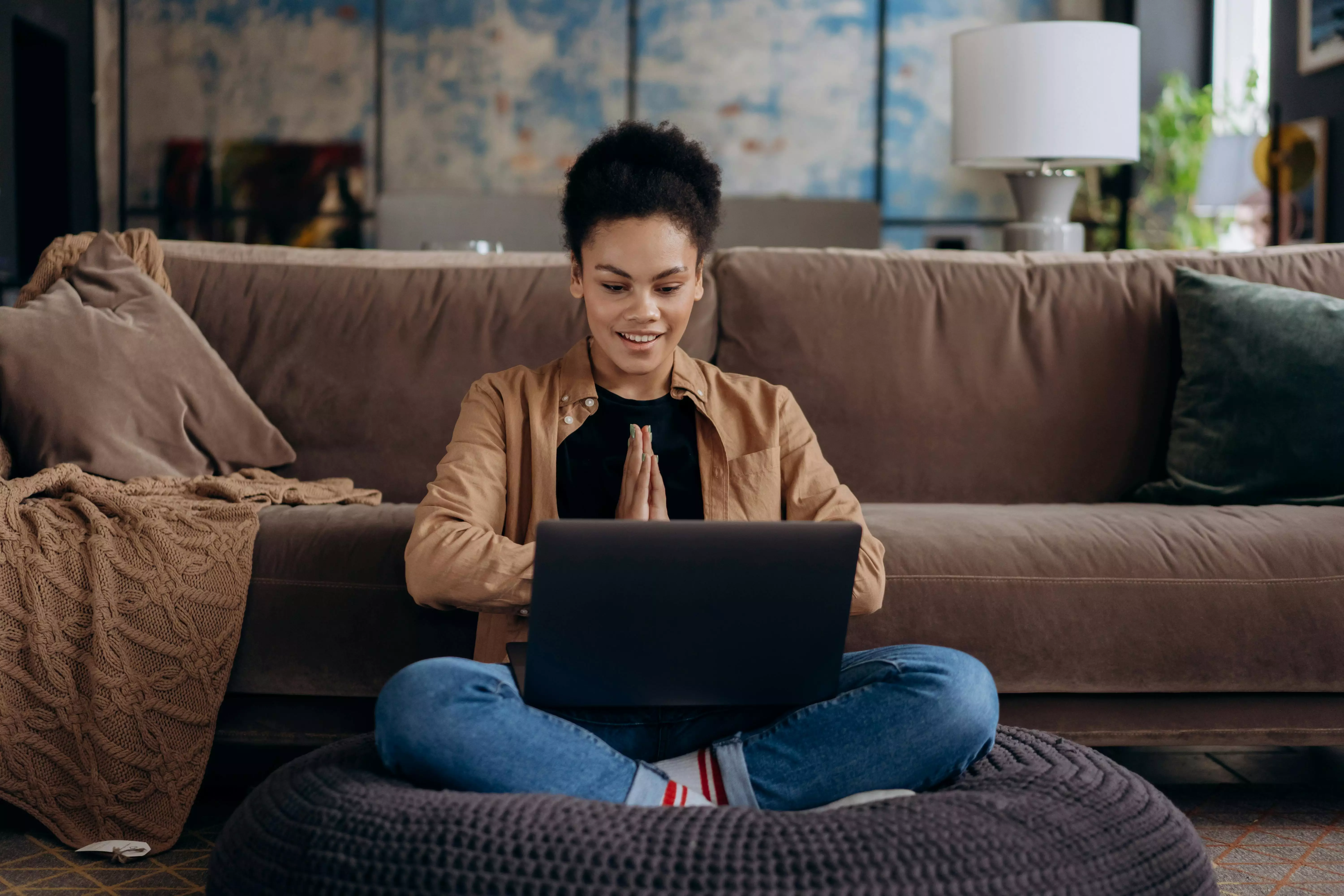 woman on a laptop